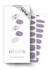 Ohora semi-cured nail strips N Dancing Flower pack shot shows glossy, long-lasting color.