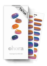 ohora semi cured gel nail strips blue ombre box for quick at-home manicure.