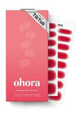 ohora semi cured nail strips jelly berry box closeup: ready-to-use manicure kit