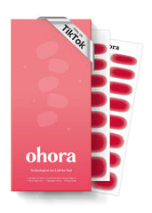 ohora semi cured nail strips jelly berry box closeup: ready-to-use manicure kit