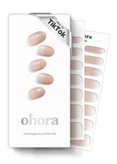 Ohora Semi Cured Nail Strips N Mild Latte box front showing nude ombre for easy salon-quality nails.