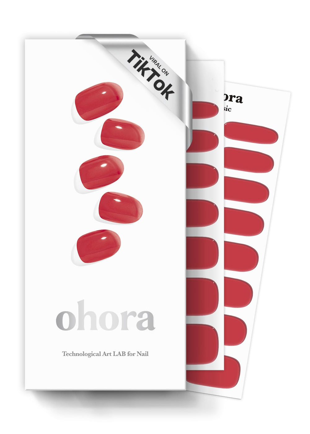 Ohora Semi Cured Gel Nail Strips N Tint Brick pack for salon-quality color at home.