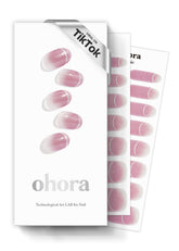ohora semi cured nail strips nm pink-ombre box for quick at-home manicure