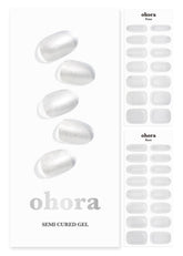 ohora semi-cured nail wrap in silver chrome closeup demonstrates salon-grade finish at home