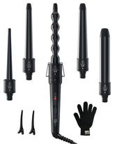 Ohuhu 5in1 curling wand set variety barrels demonstrate multiple curl sizes for versatile styling.