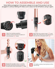 Ohuhu curling wand barrel 0.37 inch for tight curls