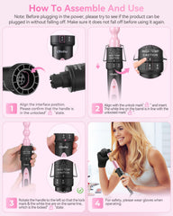 Ohuhu curling wand set heat glove included for safer styling.