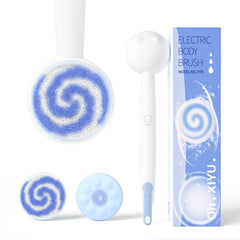 Oh,XIYU electric back scrubber milk white front view for effortless full-body cleansing