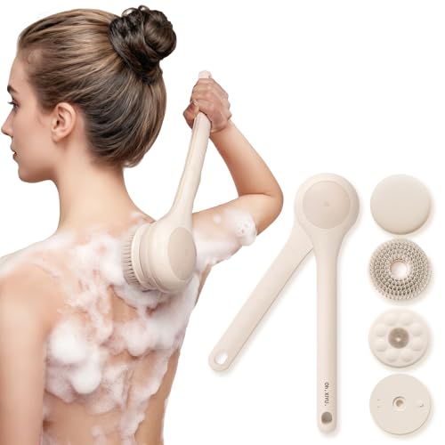 Oh,XIYU electric body brush dual-handle for easy back cleansing and full-body reach