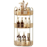 Oifecsie 360° rotation makeup organizer offers quick access to cosmetics.