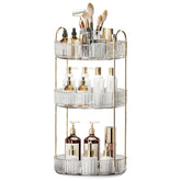 Oifecsie 360° rotation makeup organizer offers easy reach for daily cosmetics.