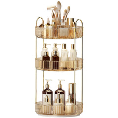 Oifecsie 360° rotation makeup organizer offers quick access to cosmetics.