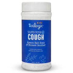 Oilogic Kids Stuffy Nose Cough Epsom Salt Soak—soothing bath time nasal comfort.