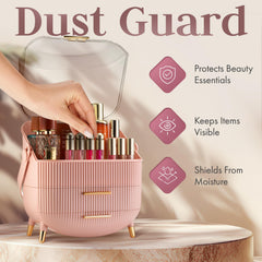 Oizeir Covered Makeup Countertop portable-handle enables easy transport between rooms