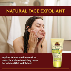 OKAY Oil Control Facial Scrub texture application demonstrates gentle exfoliation and refreshing cleansing.