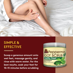 OKAY Peppermint Foot Scrub during a pedicure session promotes velvety-soft nourished feet