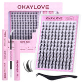 OKAYLOVE LIRA manga lash clusters 140pcs kit for fluttery anime-inspired look
