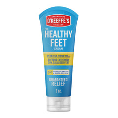 O'Keeffe's Healthy Feet Intense Renewal Cream tube front promotes on-the-go hydration.