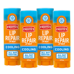 O'Keeffe's Lip Repair stick-application showing quick relief for very dry lips.