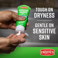 O'Keeffe's Working Hands being applied to rough palms for instant moisture boost