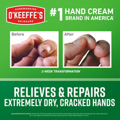 O'Keeffe's Working Hands label indicates fragrance-free formula for sensitive skin