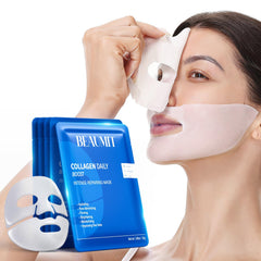 Okela 7-pack collagen mask pack offers spa-like hydration for refreshed skin.