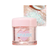 Okerker White Glitter Eyeshadow Powder jar showing premium sparkle for versatile looks.