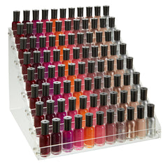 Okuna Outpost 8-Tier Acrylic Nail Polish Rack front view for easy shade access