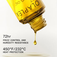 Olaplex No.7 Bonding Oil on hair showing radiant shine and softness.