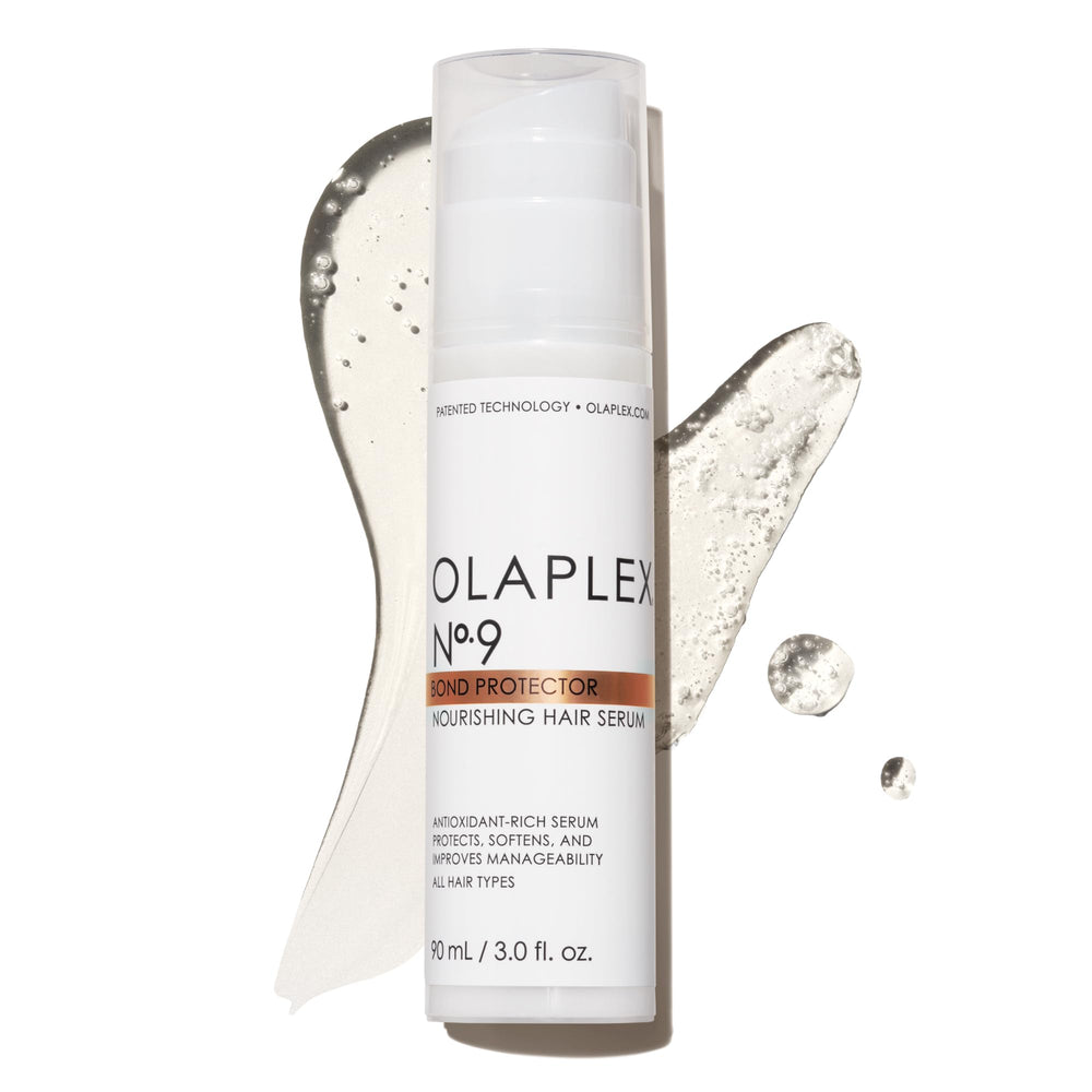 Olaplex No. 9 bottle front view with satin shine promise.