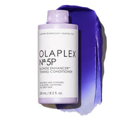 Olaplex No.5P Purple Toning Conditioner bottle neutralizes brassiness for brighter blond tones