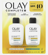 OLAY Complete Daily Moisturizer SPF40 bottle providing daily hydration and sun protection