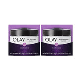 Olay Night Cream jar close-up shows rich texture for overnight hydration.