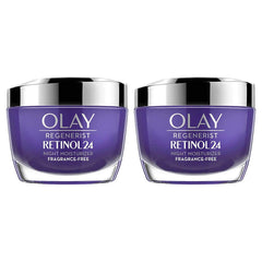 Olay Regenerist Retinol 24 Night Cream jar for 24-hour hydration and smoother skin.