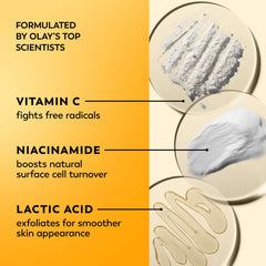 Olay Regenerist Radiance Vitamin C morning routine scene showing even tone from day one