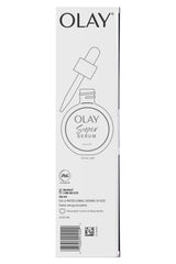 Olay Twin Pack packaging box opened to reveal two serums