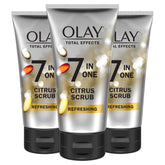 Olay Total Effects Citrus cleanser bottle pour for a refreshing cleanse and brighter skin.