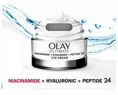 Olay Ultimate Niacinamide Eye Cream dispense pump illustrating quick absorption and smooth application.