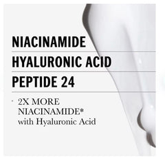 Olay Ultimate Niacinamide Eye Cream texture swatch shows creamy, hydrating formula.