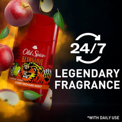Old Spice Bearglove application close-up highlights smooth swipe and odor protection.