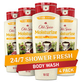 Old Spice cleansing body wash bottle front with 24/7 long-lasting scent.