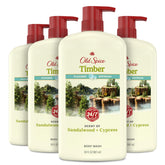 Old Spice cleansing body wash 24-7 shower fresh bottle promises all-day freshness.