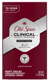 Old Spice Clinical Sweat Defense front view showing powerful defense against sweat.