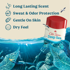Old Spice Dry Feel deodorant applied on underarm for daily freshness.