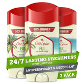 Old Spice Fiji palm-tree scent invisible solid pack-3 for all-day protection.