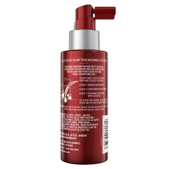 Old Spice hair thickening spray action on scalp demonstrates easy application.