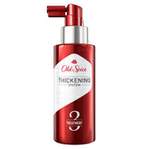 Old Spice hair thickening treatment bottle with castor oil for fuller-looking hair.