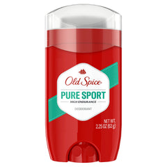 Old Spice High Endurance Pure Sport bottle shows 24/7 odor protection