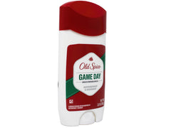 Old Spice High Endurance Game Day bottle close-up shows crisp scent