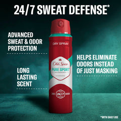 Old Spice Pure Sport compact pack close up shows travel friendly size.